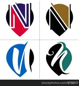N letter logo design. Letter n in pin shape vector illustration.