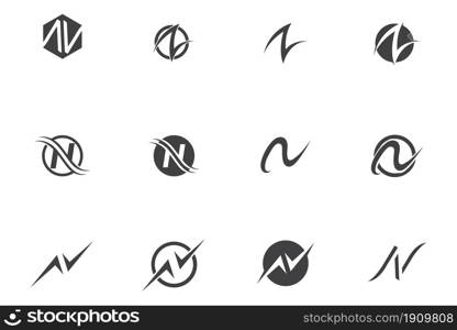 N Letter Logo Template vector icon illustration design