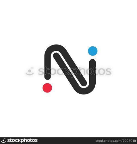 N Letter or NJ letter icon Template Vector Illustration concept design web