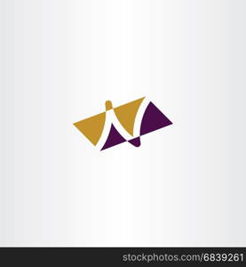 n letter purple yellow logo symbol