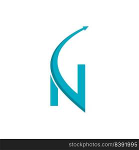 n letter with arrow professional logo vector icon illustration design 