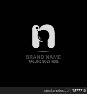 N letter With boom logo creative alphabet concept dsign