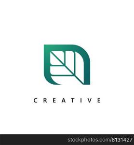 N Logo Design and template. Creative N leaf  icon initials based Letters in vector.