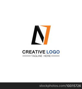 N logo font company logo business and letter initial N design vector and letter for logo