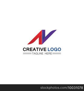 N logo font company logo business and letter initial N design vector and letter for logo