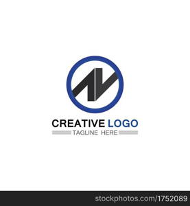 N logo font company logo business and letter initial N design vector and letter for logo