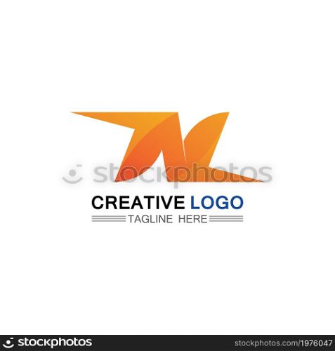 N logo font company logo business and letter initial N design vector and letter for logo