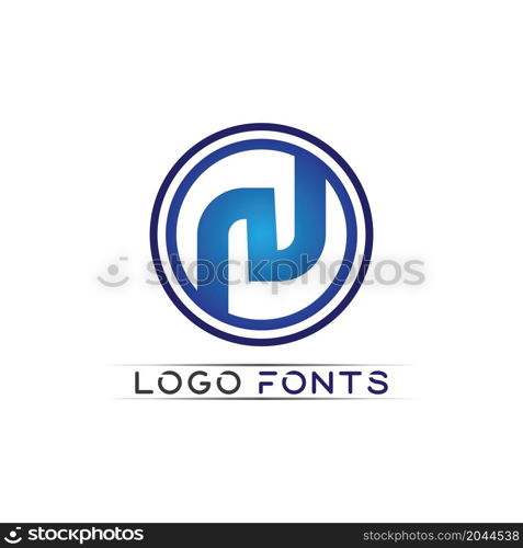 N logo font company logo business and letter initial N design vector and letter for logo