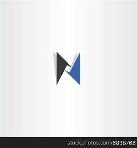 n logo letter blue black icon sign design