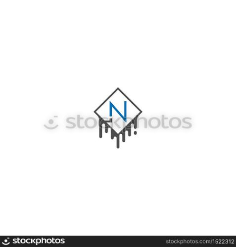 N logo letter design concept in black and blue color