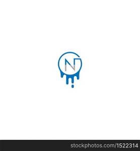N logo letter design concept in black and blue color