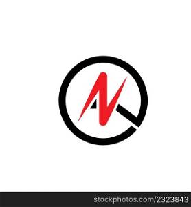 N or K  Letter icon Vector concept design web