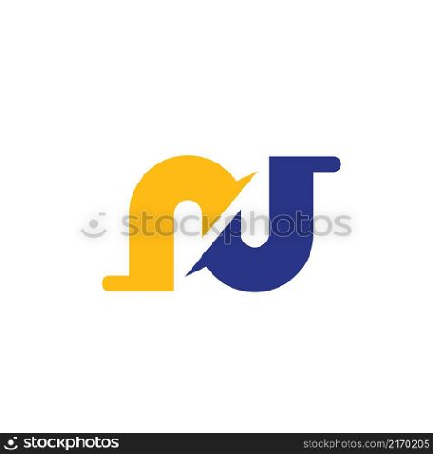 N or RJ Letter icon Vector illustration concept design web