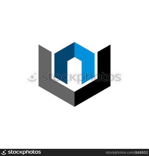 N U Letter hexagon Shape Logo Template Illustration Design. Vector EPS 10.