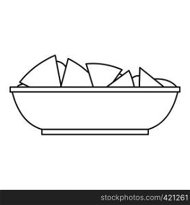 Nachos chips icon. Outline illustration of nachos chips vector icon for web. Nachos chips icon, outline style