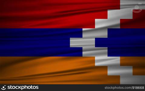 Nagorno Karabakh flag vector. Vector flag of Nagorno Karabakh blowig in the wind. EPS 10.