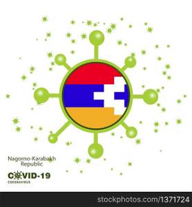 Nagorno Karabakh Republic Coronavius Flag Awareness Background. Stay home, Stay Healthy. Take care of your own health. Pray for Country
