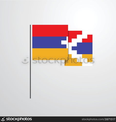Nagorno Karabakh Republic waving Flag design vector