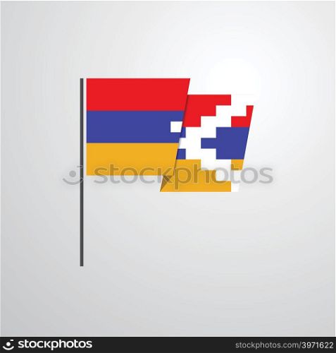 Nagorno Karabakh Republic waving Flag design vector