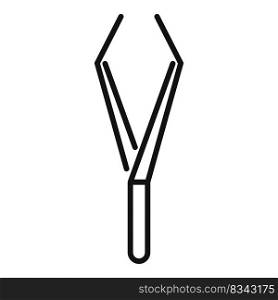 Nail forceps icon outline vector. Polish element. Spa cosmetic. Nail forceps icon outline vector. Polish element