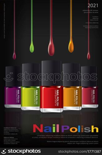 Nail polish Poster Design Template Vector Illustration