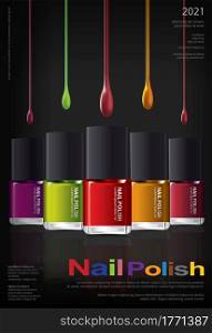 Nail polish Poster Design Template Vector Illustration