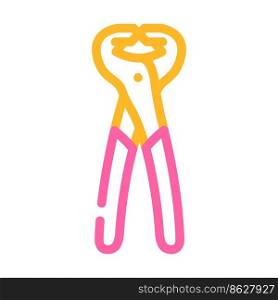 nail puller pliers color icon vector. nail puller pliers sign. isolated symbol illustration. nail puller pliers color icon vector illustration