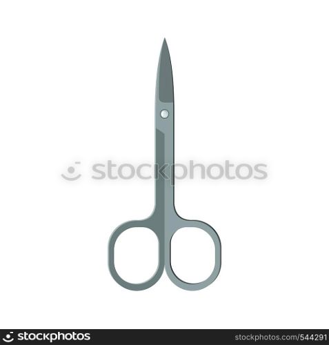 Nail Scissors in flat style isolated on white background. Vector illustration.. Nail Scissors in flat style isolated on white.