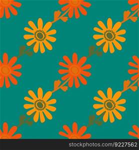 Naive flower seamless pattern. Cute floral endless background. Stylized design for fabric, textile print, wrapping, cover. Vector illustration. Naive flower seamless pattern. Cute floral endless background.