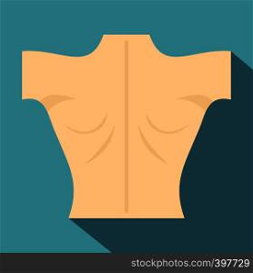 Naked human back icon. Flat illustration of naked human back vector icon for web. Naked human back icon, flat style