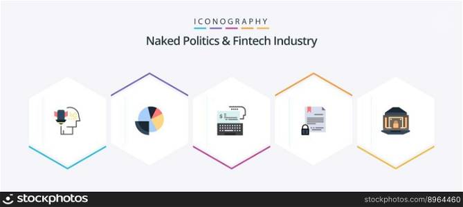 Naked Politics And Fintech Industry 25 Flat icon pack including document. contract. finance. electronic signature. money