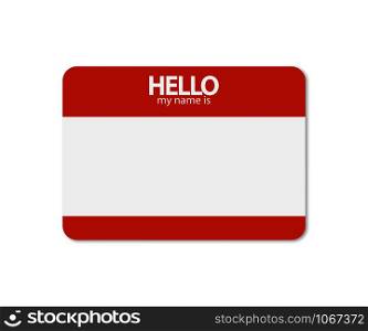 name tag sticker with realistic shadow in flat. name tag sticker with realistic shadow, flat