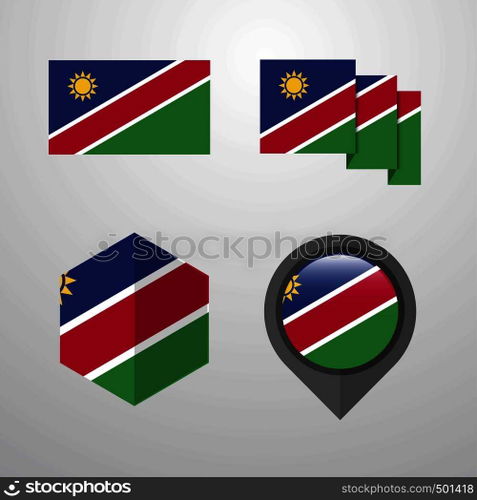 Namibia flag design set vector