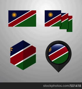 Namibia flag design set vector