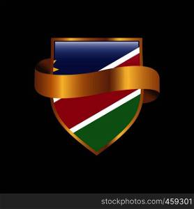 Namibia flag Golden badge design vector