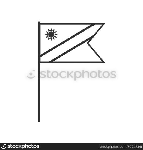 Namibia flag icon in black outline flat design. Independence day or National day holiday concept.