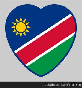 Namibia Flag In Heart Shape Vector illustration Eps 10.. Namibia Flag In Heart Shape Vector illustration Eps 10