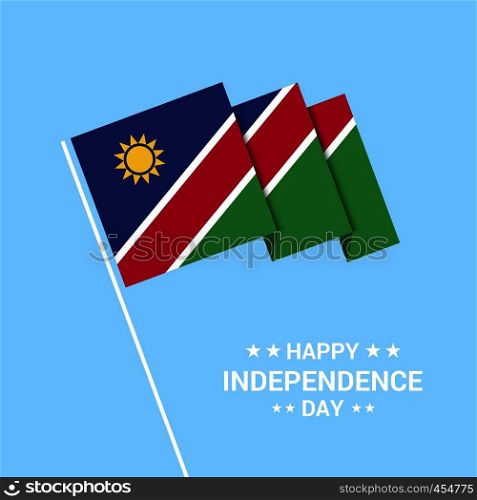 Namibia Independence day typographic design with flag vector