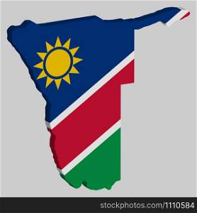 Namibia Map Flag Vector 3D illustration Eps 10.. Namibia Map Flag Vector 3D illustration Eps 10