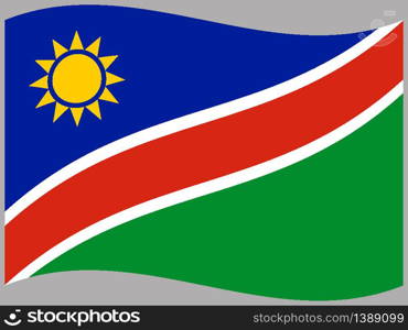 Namibia National flag. original color and proportion. Simply vector illustration background, from all world countries flag set for design, education, icon, icon, isolated object and symbol for data visualisation