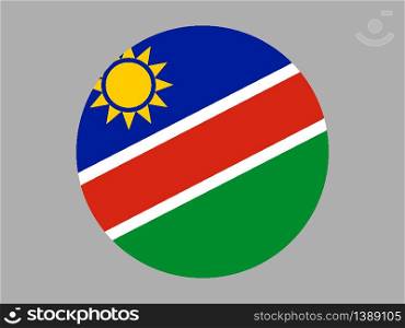 Namibia National flag. original color and proportion. Simply vector illustration background, from all world countries flag set for design, education, icon, icon, isolated object and symbol for data visualisation