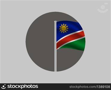 Namibia National flag. original color and proportion. Simply vector illustration background, from all world countries flag set for design, education, icon, icon, isolated object and symbol for data visualisation