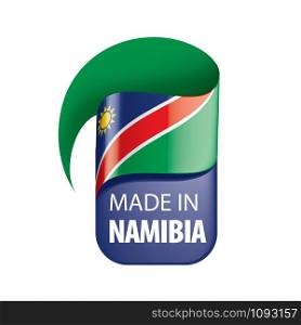 Namibia national flag, vector illustration on a white background. Namibia flag, vector illustration on a white background