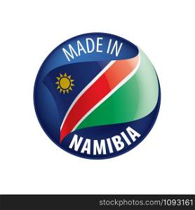 Namibia national flag, vector illustration on a white background. Namibia flag, vector illustration on a white background