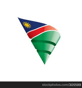 Namibia national flag, vector illustration on a white background. Namibia flag, vector illustration on a white background