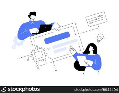 Naming and taglines abstract concept vector illustration. Naming and branding service, tagline creation, product slogan writing, copywriting, agency website, menu bar element abstract metaphor.. Naming and taglines abstract concept vector illustration.