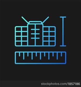 Nano Satellites gradient vector icon for dark theme. Cube-shaped, low mass, low size science innovative spacecrafts. Thin line color symbol. Modern style pictogram. Vector isolated outline drawing. Nano Satellites gradient vector icon for dark theme