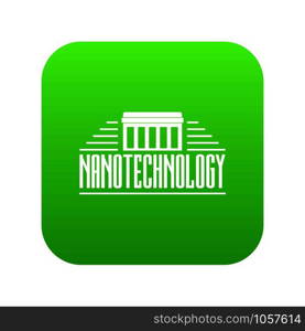 Nanotechnology icon green vector isolated on white background. Nanotechnology icon green vector