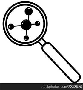 nanotechnology magnifier icon on white background. outline nanotechnology magnifier sign. flat style.