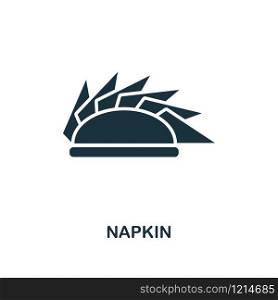 Napkin creative icon. Simple element illustration. Napkin concept symbol design from meal collection. Can be used for mobile and web design, apps, software, print.. Napkin icon. Monochrome style icon design from meal icon collection. UI. Illustration of napkin icon. Pictogram isolated on white. Ready to use in web design, apps, software, print.